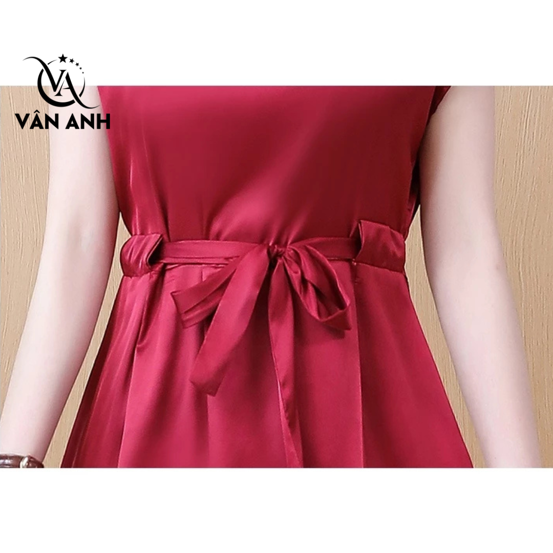 Đầm Dáng Rộng Cổ Chữ V Thắt Nơ Đầm Dáng Rộng Cổ Chữ V Thắt Nơ